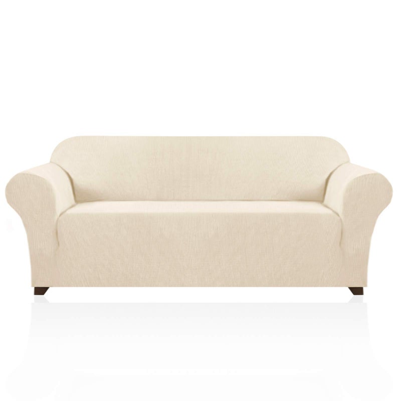 PrinceDeco Couch Covers for 3 Cushion Couch Sofa Pet Friendly Extra Large Couch Cover for Oversized Sofa Washable Furniture Protector Fitted Sofa Slipcovers Stay in Place(XL Sofa, Biscotti Beige) - Image 1